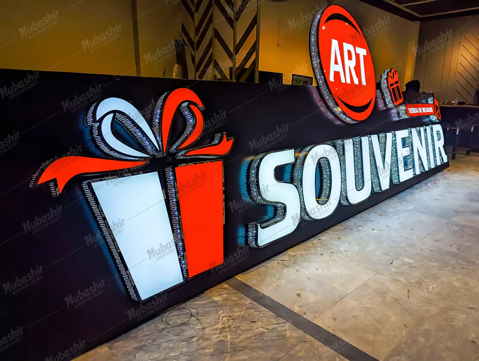 Side Wall Glitter 3D Sign